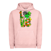 Pigment Salmon st.patrick love with clover Urban Hoodie - NancyCooperArtShop