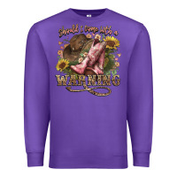 Purple shouldve come with a warning boots  cowboy Premium Sweatshirt - NancyCooperArtShop