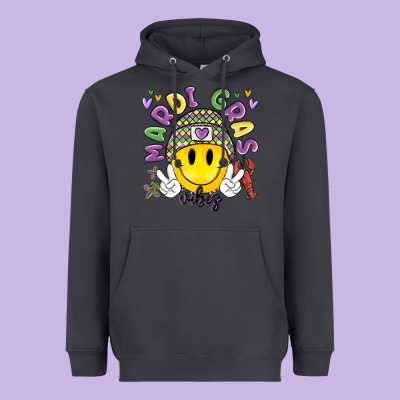 Mardi Gras Vibes Heavyweight Hoodie Designed By Maliassmallbusiness