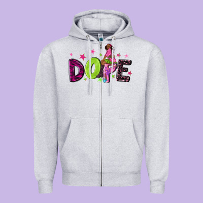 Dope With Afro Black Woman Zipper Hoodie Designed By Nancycooperartshop