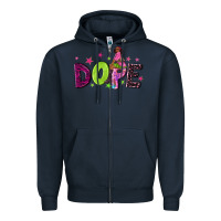 Navy dope with afro black woman Zipper Hoodie - NancyCooperArtShop