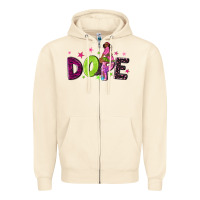 Sandshell dope with afro black woman Zipper Hoodie - NancyCooperArtShop