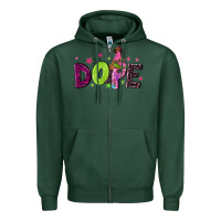 Sports Green dope with afro black woman Zipper Hoodie - NancyCooperArtShop