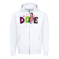 White dope with afro black woman Zipper Hoodie - NancyCooperArtShop