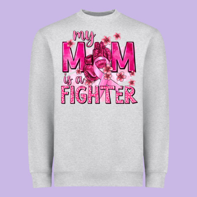 My Mom Is A Fighter With Ribbon Heavyweight Sweatshirt Designed By Texasbilliewilder