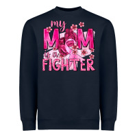 Navy My Mom Is a Fighter with Ribbon Heavyweight Sweatshirt - texasbilliewilder