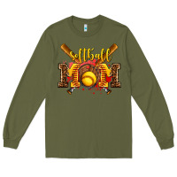 Army Green softball mom Long Sleeve Tee - AdoDesignShop