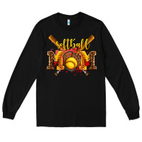 Black softball mom Long Sleeve Tee - AdoDesignShop