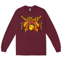 Burgundy softball mom Long Sleeve Tee - AdoDesignShop