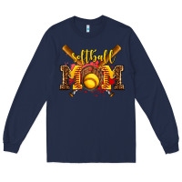 Navy softball mom Long Sleeve Tee - AdoDesignShop