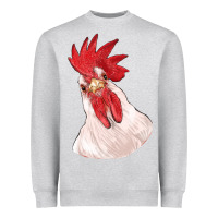Heather Grey silly chicken head Heavyweight Sweatshirt - RanaPortraitStore
