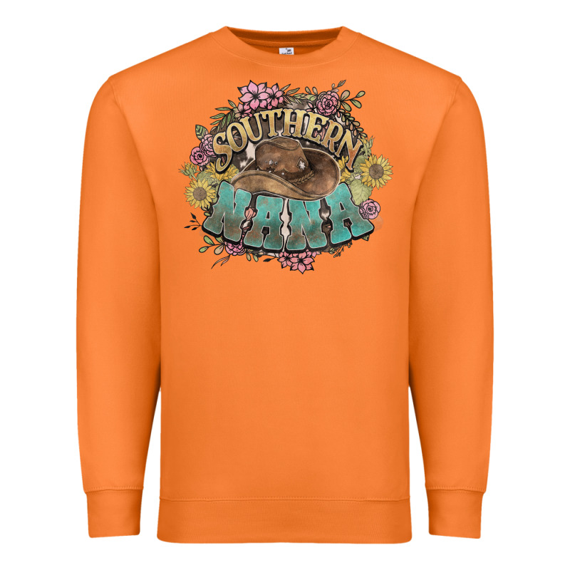 Southern Nana Western Flowers Premium Sweatshirt by NancyCooperArtShop | Teevron