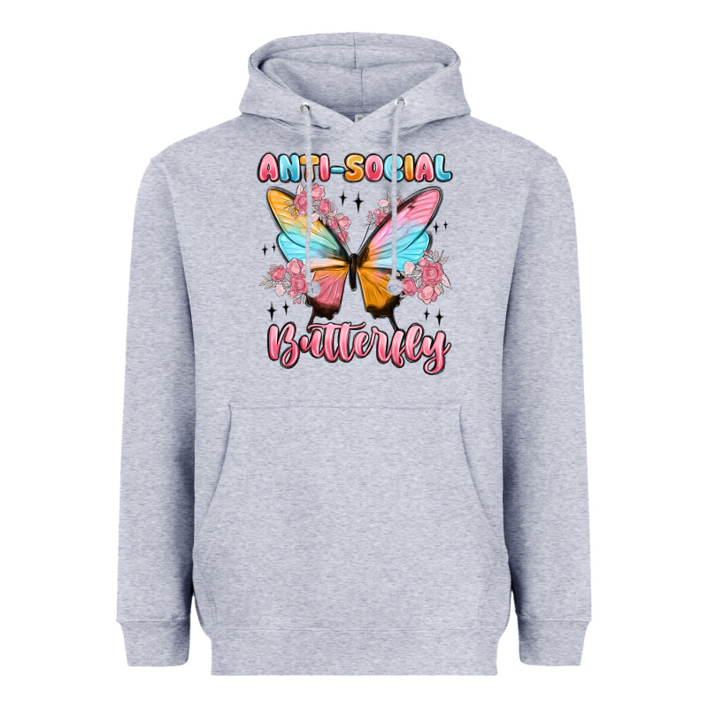 Anti Social Butterfly Heavyweight Hoodie by MaliasSmallBusiness | Teevron