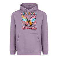 Lavender anti social butterfly Heavyweight Hoodie - MaliasSmallBusiness