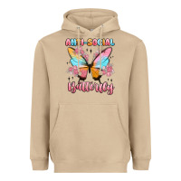 Mushroom anti social butterfly Heavyweight Hoodie - MaliasSmallBusiness