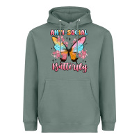 Sage anti social butterfly Heavyweight Hoodie - MaliasSmallBusiness