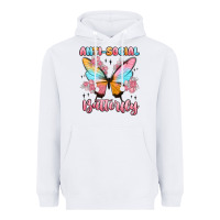 White anti social butterfly Heavyweight Hoodie - MaliasSmallBusiness