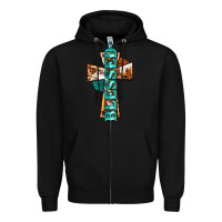 Black blessed cross Zipper Hoodie - BarkalooDesign