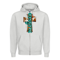 Dove Grey blessed cross Zipper Hoodie - BarkalooDesign