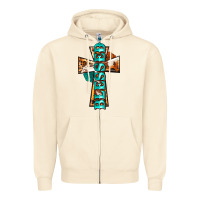 Sandshell blessed cross Zipper Hoodie - BarkalooDesign