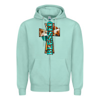 Seafoam blessed cross Zipper Hoodie - BarkalooDesign