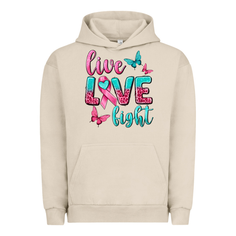 Live Love Fight Breast Cancer Urban Hoodie by texasbilliewilder | Teevron