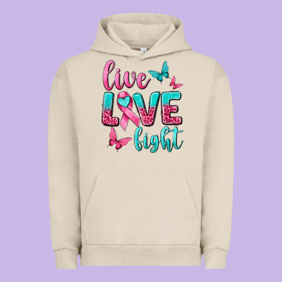 Live Love Fight Breast Cancer Urban Hoodie Designed By Texasbilliewilder