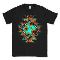 Black aztec leopard turquoise sunflower Classic Tee - JahusDesignShop