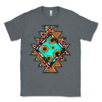 Charcoal Heather aztec leopard turquoise sunflower Classic Tee - JahusDesignShop