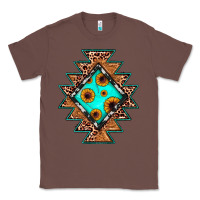 Chestnut aztec leopard turquoise sunflower Classic Tee - JahusDesignShop