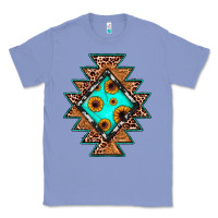 Colony Blue aztec leopard turquoise sunflower Classic Tee - JahusDesignShop