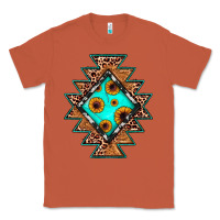 Copper aztec leopard turquoise sunflower Classic Tee - JahusDesignShop