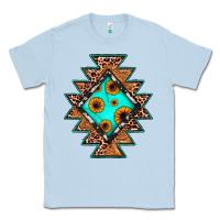 Dusty Blue aztec leopard turquoise sunflower Classic Tee - JahusDesignShop
