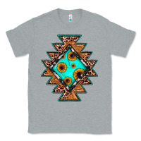 Heather Grey aztec leopard turquoise sunflower Classic Tee - JahusDesignShop