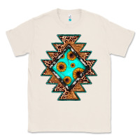 Natural aztec leopard turquoise sunflower Classic Tee - JahusDesignShop