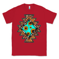 Red aztec leopard turquoise sunflower Classic Tee - JahusDesignShop