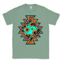 Sage aztec leopard turquoise sunflower Classic Tee - JahusDesignShop