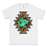 White aztec leopard turquoise sunflower Classic Tee - JahusDesignShop