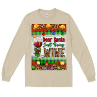 Mushroom Christmas Dear Santa Just Bring Wine Long Sleeve Tee - Artiststas