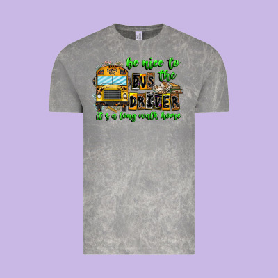 Be Nice To The Bus Driver It's A Long Walk Home Vintage Tee Designed By Cowhidedigitalart