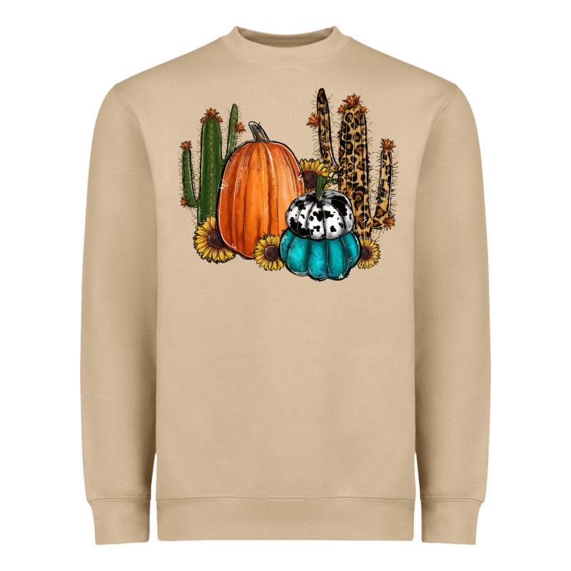 Sunflower Cactus Pumpkin Fall Heavyweight Sweatshirt by RanaPortraitStore | Teevron