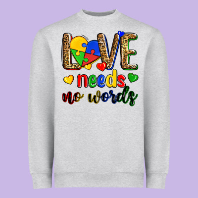 Love Needs No Words Heavyweight Sweatshirt Designed By Zillion Design Studio