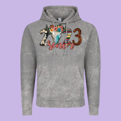 2023 Senior Bull Skull Vintage Hoodie Designed By Jahusdesignshop