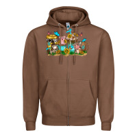 Chestnut farm cute animals with sunflower coffee cups Zipper Hoodie - NancyCooperArtShop