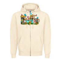 Sandshell farm cute animals with sunflower coffee cups Zipper Hoodie - NancyCooperArtShop