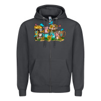 Smoke farm cute animals with sunflower coffee cups Zipper Hoodie - NancyCooperArtShop