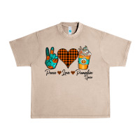 French Oak Peace Love Pumpkin Spice Urban Heavy Tee - CowhideDigitalArt
