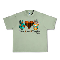 Oil Green Peace Love Pumpkin Spice Urban Heavy Tee - CowhideDigitalArt