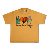 Peanut Butter Peace Love Pumpkin Spice Urban Heavy Tee - CowhideDigitalArt