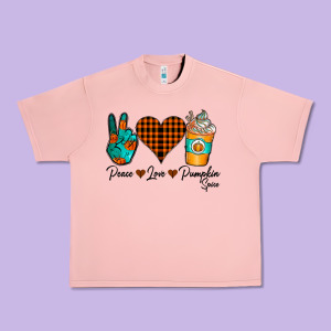 Peace Love Pumpkin Spice Urban Heavy Tee Designed By Cowhidedigitalart